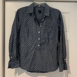 J. Crew XS Polka Dot Chambray Shirt